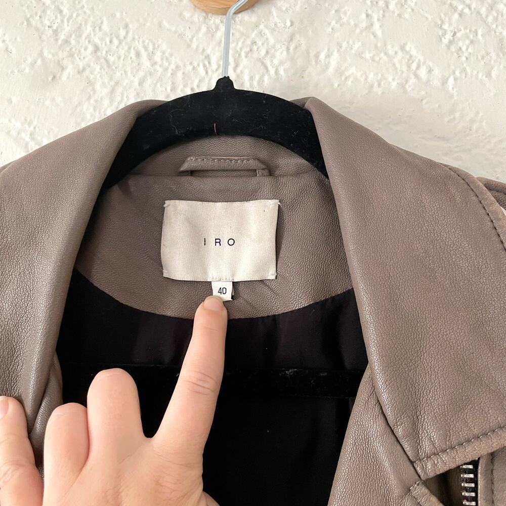 IRO Tara Leather Moto Motorcycle Biker Jacket Brown sz 40 US 6 8 - Picture 4 of 12